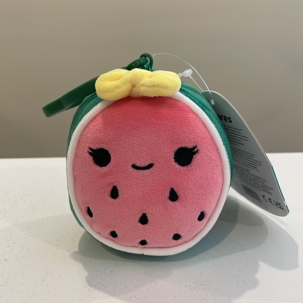 NWT 3.5” Wanda the Watermelon with Bow Squishmallow Clip